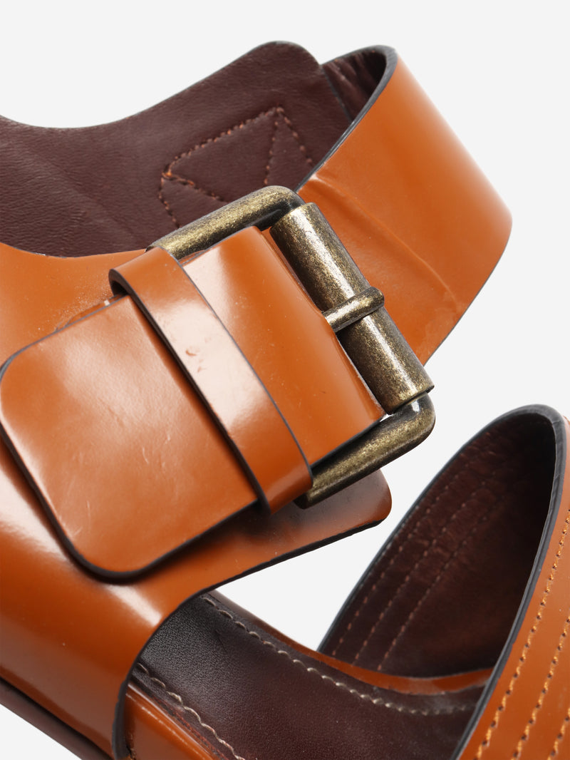 Tan platform sandals - size EU 38