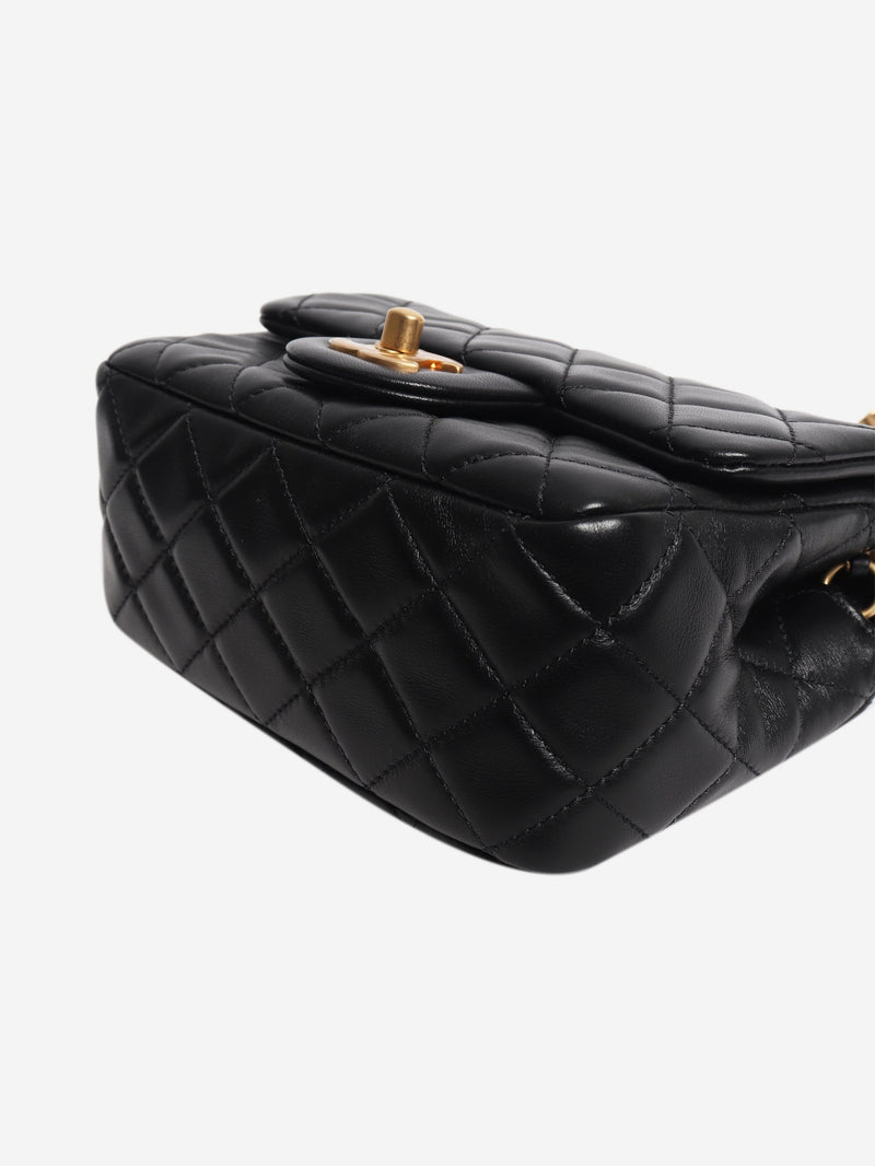 Black mini diamond-quilted lambskin Classic Single Flap bag