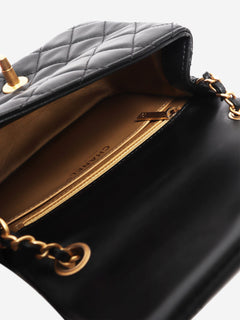 Black mini diamond-quilted lambskin Classic Single Flap bag
