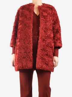 Red mohair coat - size UK 10 Coats & Jackets Isa Arfen 