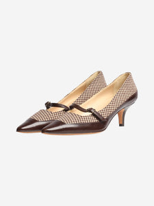 Manolo Blahnik Brown Houndstooth pumps - size EU 38.5