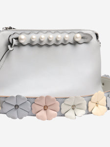 Fendi Grey Vitello Dolce Pearl Scalloped shoulder bag