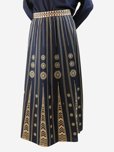 Navy embroidered maxi skirt - size UK 14 Skirts Emporio Sirenuse 
