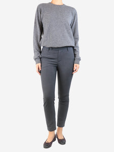 Brunello Cucinelli Grey wool-blend trousers - size UK 8