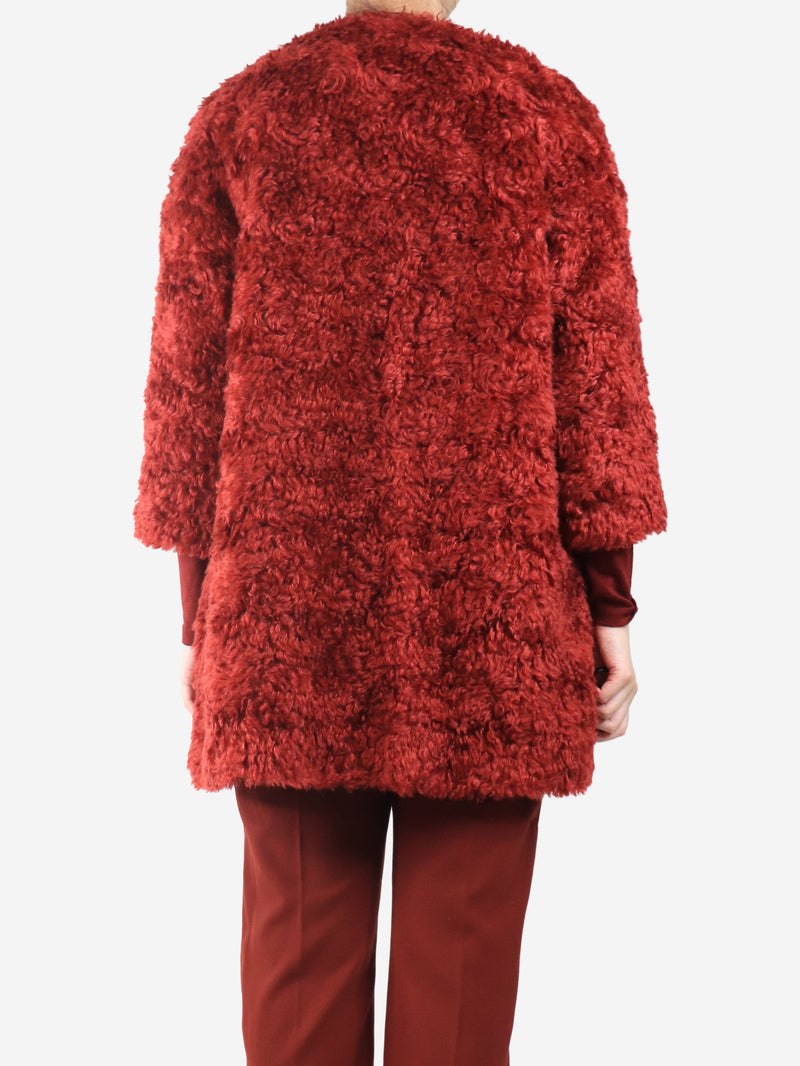 Red mohair coat - size UK 10 Coats & Jackets Isa Arfen 