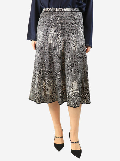 Black and silver lurex midi skirt - size UK 12 Skirts Etro 