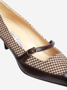 Manolo Blahnik Brown Houndstooth pumps - size EU 38.5