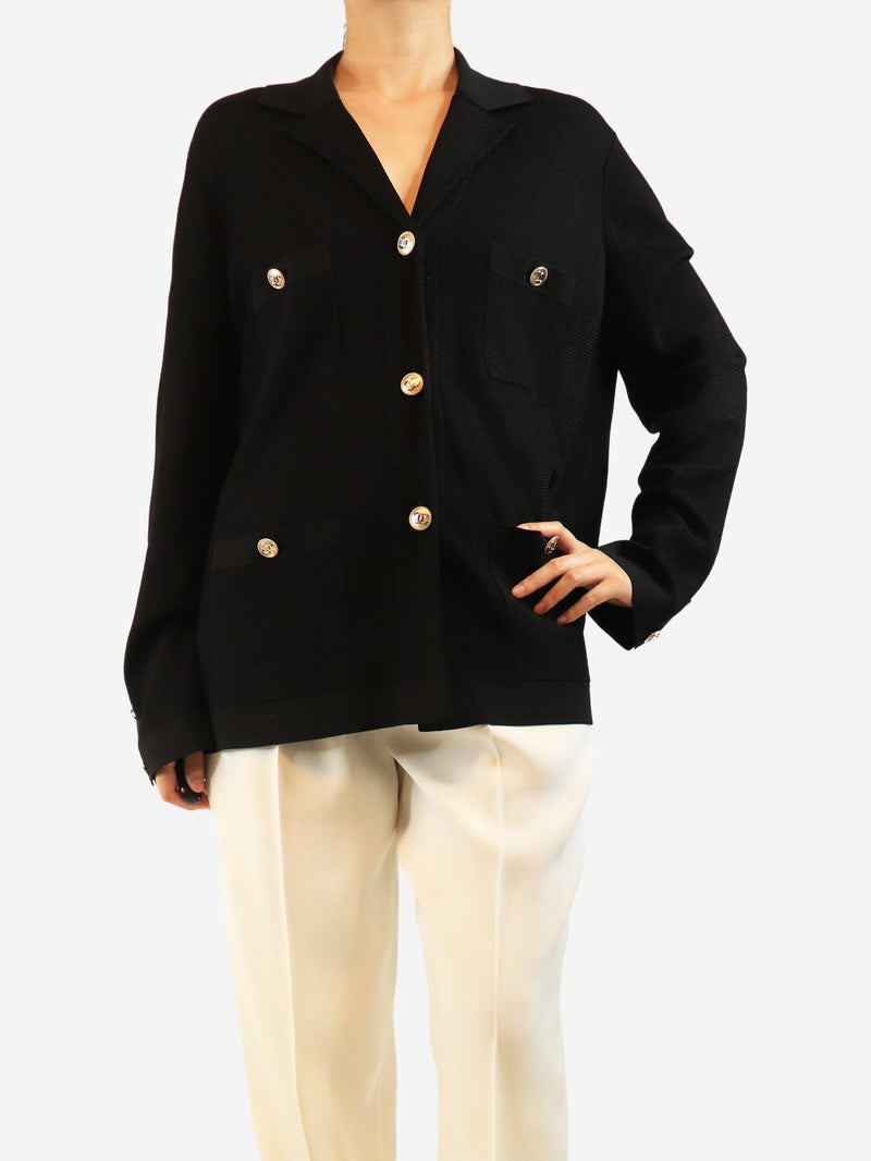 Black knit cardigan jacket - size UK 18 Knitwear Chanel 