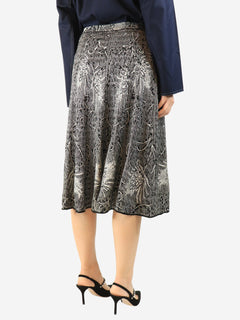 Black and silver lurex midi skirt - size UK 12 Skirts Etro 