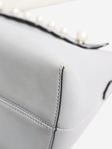 Fendi Grey Vitello Dolce Pearl Scalloped shoulder bag