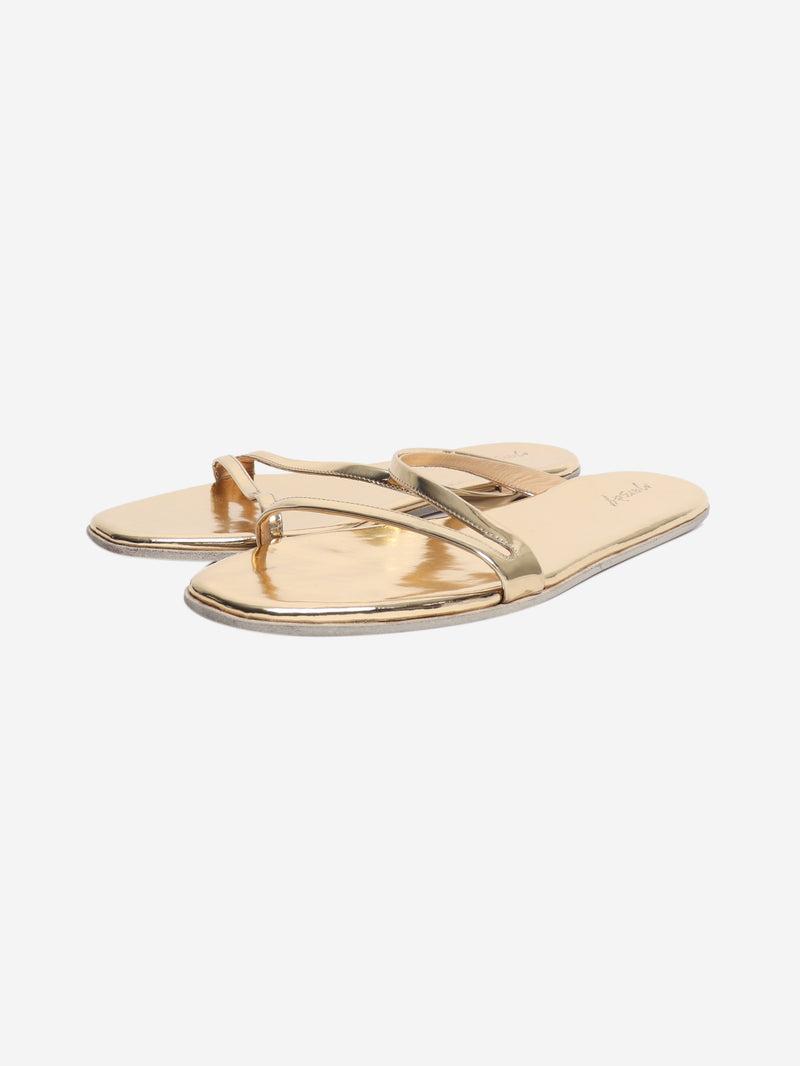 Gold patent sandals - size EU 40