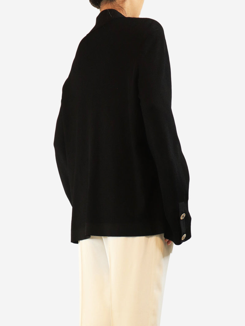 Black knit cardigan jacket - size UK 18 Knitwear Chanel 