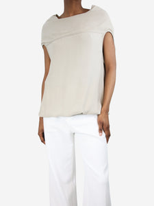 Rick Owens Neutral sleeveless silk top - size UK 6