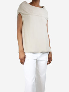 Rick Owens Neutral sleeveless silk top - size UK 6