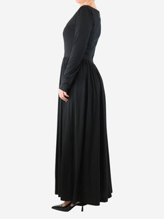 Black scoop-neck jersey dress - size UK 10 Dresses G. 