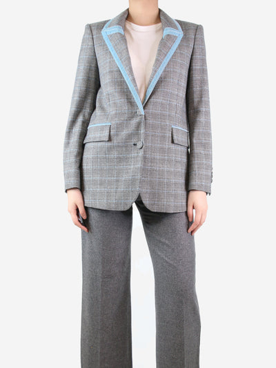 Grey checkered wool blazer - size UK 12 Coats & Jackets Racil 