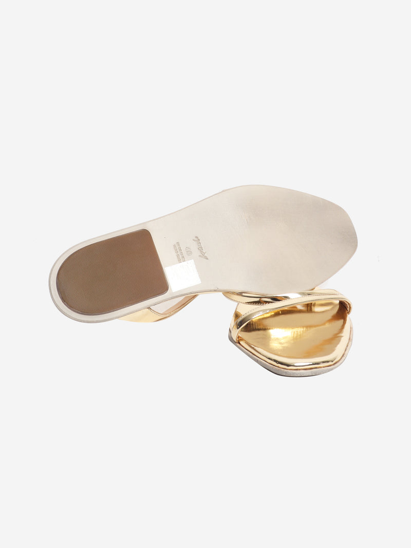 Gold patent sandals - size EU 40