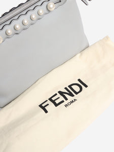 Fendi Grey Vitello Dolce Pearl Scalloped shoulder bag