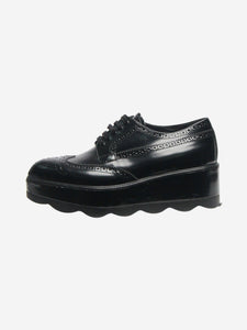 Prada Black platform brogues - size EU 38