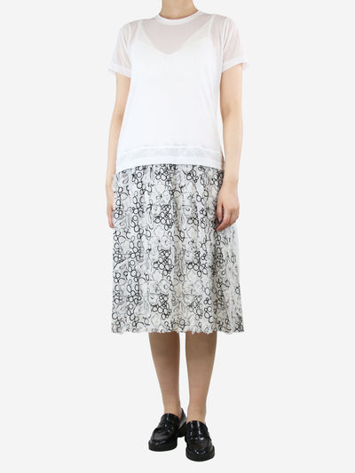 White short-sleeved mesh midi dress - size S Dresses Comme Des Garçons GIRL 
