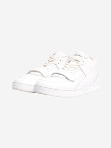 Celine White Ct-02 leather mid-top trainers - size EU 39