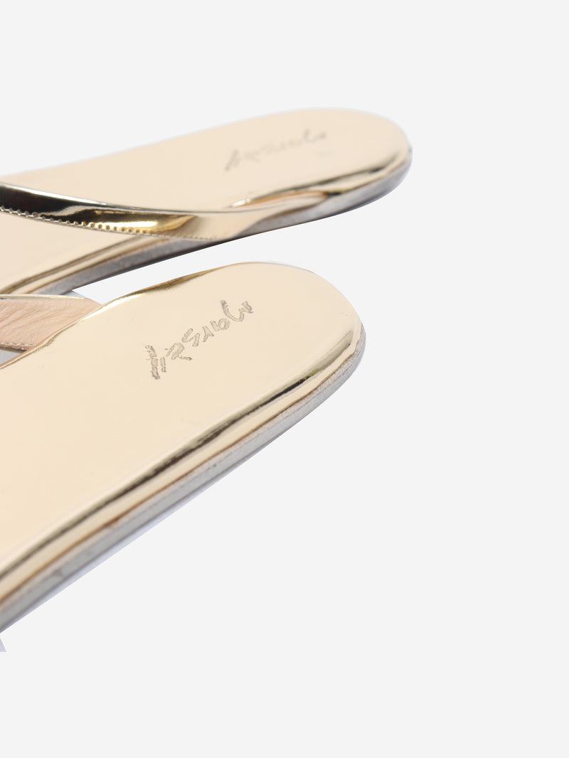 Gold patent sandals - size EU 40