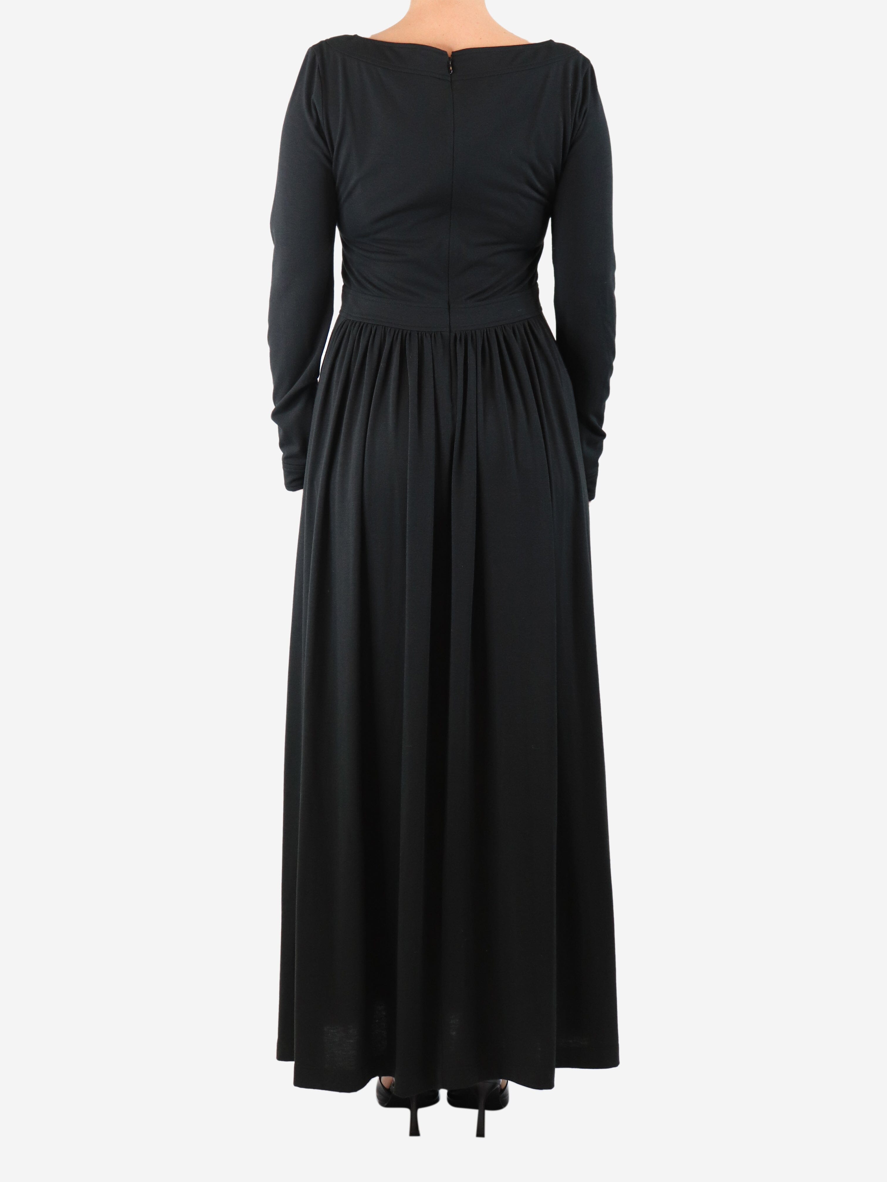 Black scoop-neck jersey dress - size UK 10 Dresses G. 