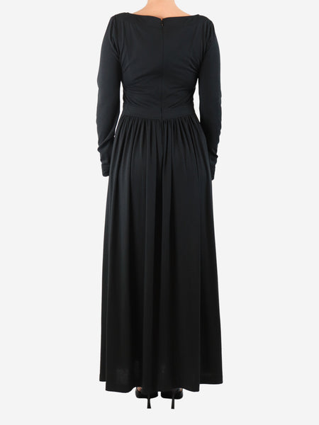 Black scoop-neck jersey dress - size UK 10 alternate image