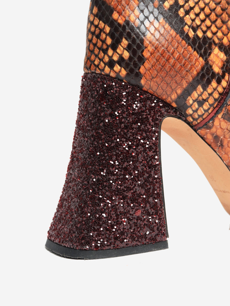 Brown snakeskin knee-high boots - size EU 36 Boots Rochas 
