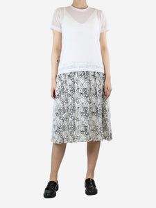 Comme Des Garçons GIRL White short-sleeved mesh midi dress - size S