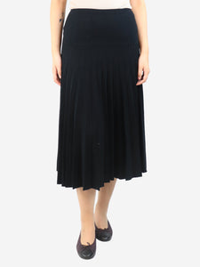 Max Mara Black pleated knit midi skirt - size S