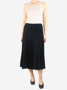 Max Mara Black pleated knit midi skirt - size S