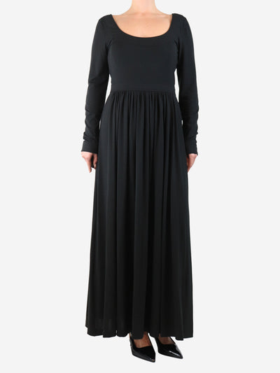 Black scoop-neck jersey dress - size UK 10 Dresses G. 