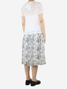 Comme Des Garçons GIRL White short-sleeved mesh midi dress - size S