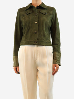 Iris & Ink Green suede jacket - size UK 10