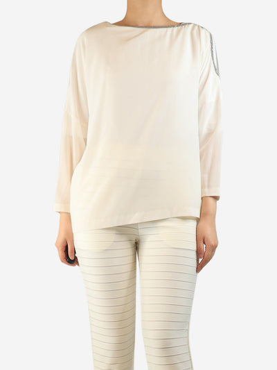 White silk top - size L Tops Brunello Cucinelli 