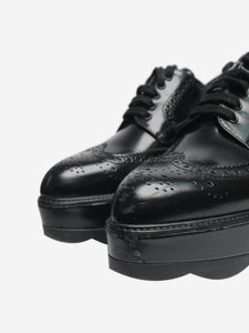 Prada Black platform brogues - size EU 38