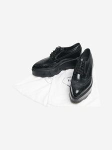 Prada Black platform brogues - size EU 38