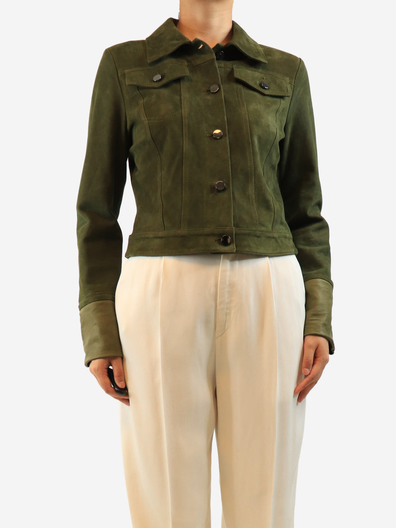 Iris & Ink Green suede jacket - size UK 10