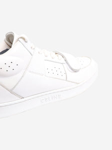 Celine White Ct-02 leather mid-top trainers - size EU 39