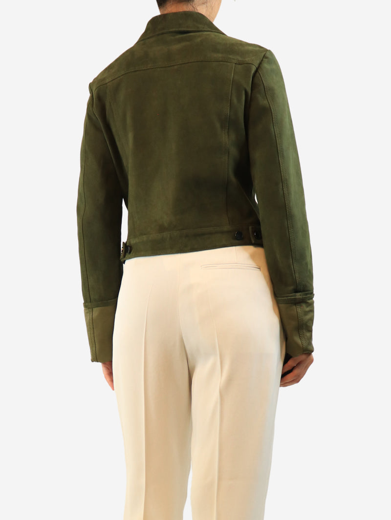 Iris & Ink Green suede jacket - size UK 10