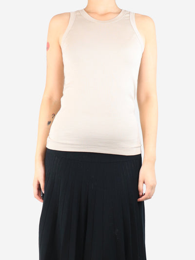 Neutral ribbed tank top - size L Tops Brunello Cucinelli 