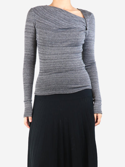 Grey ruched neckline knit top - size UK 8 Knitwear Isabel Marant Etoile 