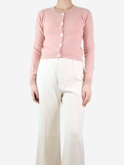 Pink button-up cashmere cardigan - size UK 10 Knitwear Brora 