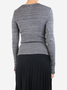 Isabel Marant Etoile Grey ruched neckline knit top - size UK 8