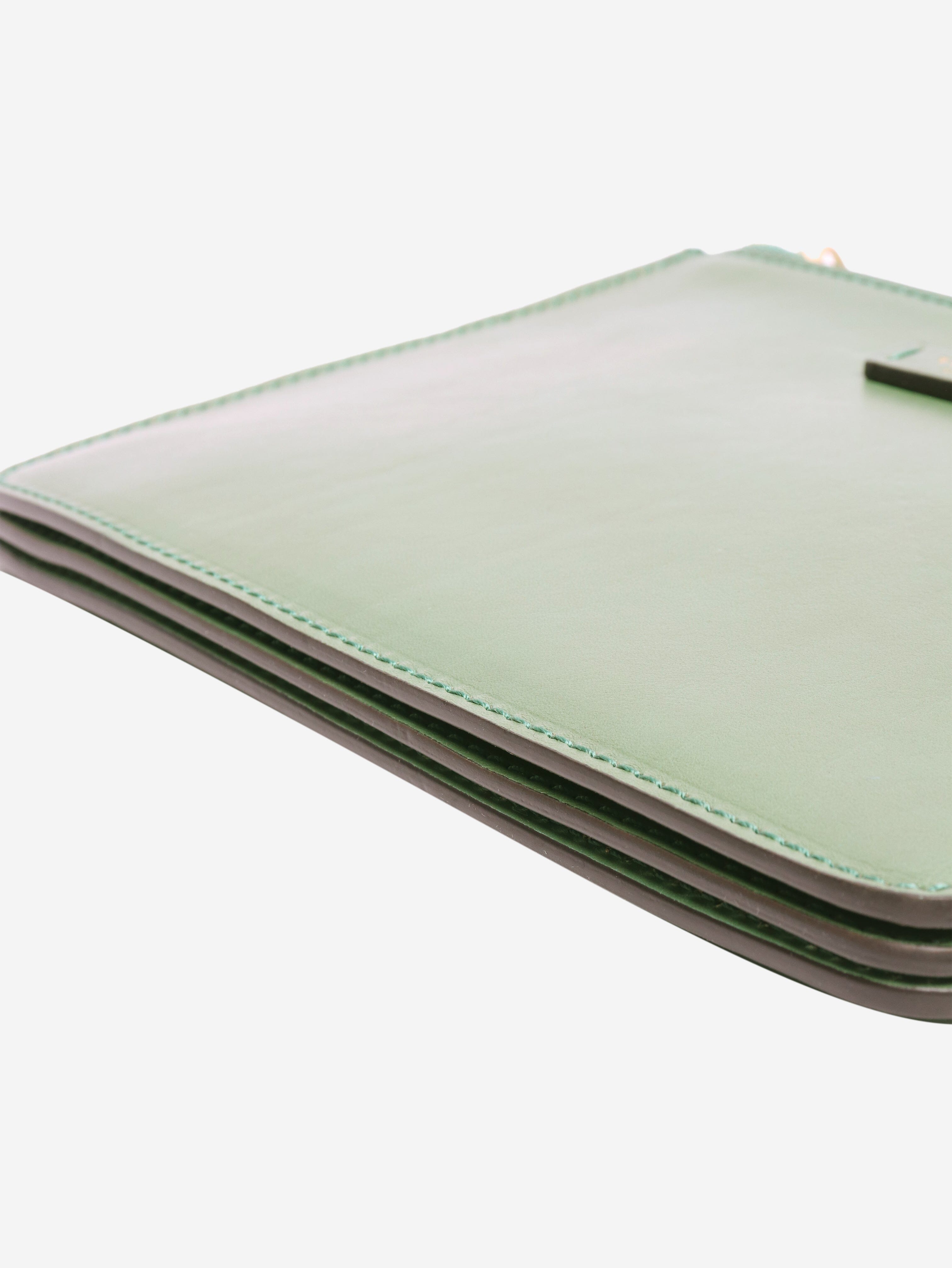 Green leather pouch crossbody bag Cross-body bags The Bridge 