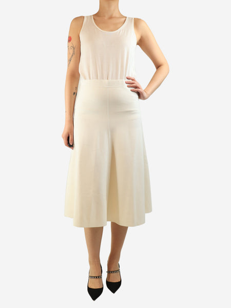Cream midi skirt - size UK 14 alternate image