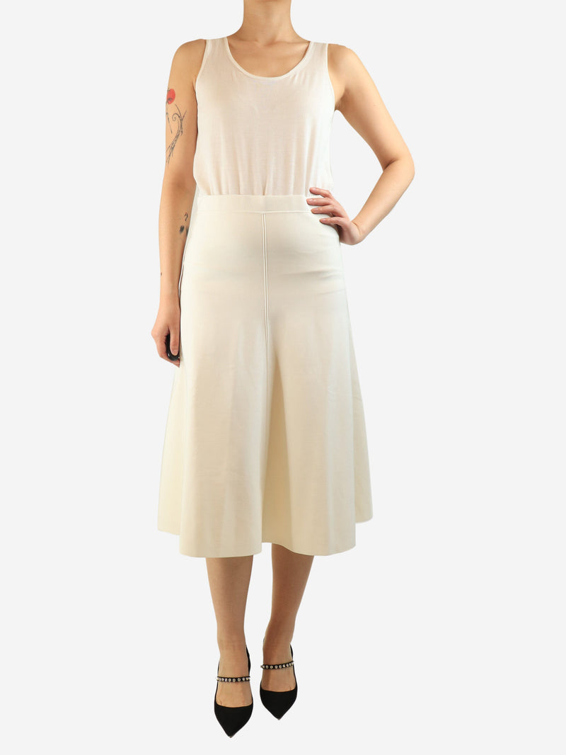 Cream midi skirt - size UK 14 Skirts Giorgio Armani 