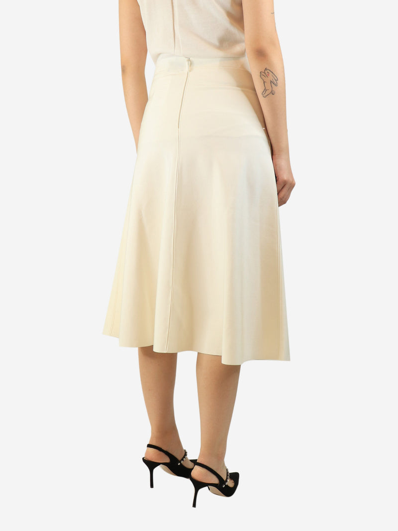 Cream midi skirt - size UK 14 Skirts Giorgio Armani 