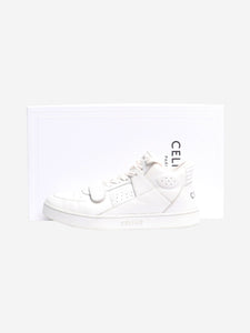 Celine White Ct-02 leather mid-top trainers - size EU 39